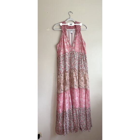 SAYLOR pink tiered midi Women's Aaryn  Dress size M - Picture 2 of 13